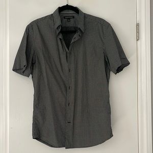 Banana republic black and white dotted button down